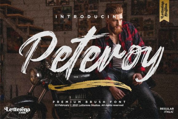 Peteroy: A Cool Brushed Display Font for Modern Editorial Design